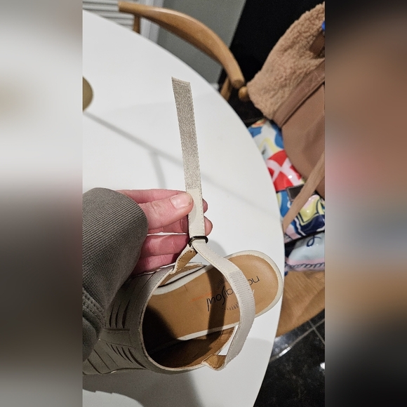 NATURAL SOUL Dayna Shell mooth Cream Slingback Stacked BlockHeel Sandals.6.5 NWT - Picture 4 of 15